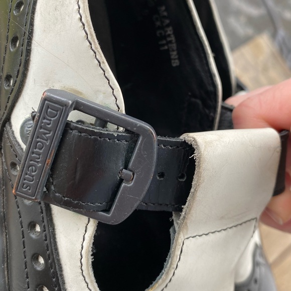 Dr. Martens Black and White Mary Jane’s Buckle tuxedo Loafers - Picture 6 of 8